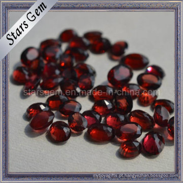 Moda Jóias Beads Oval Checker Corte Natural Garnet